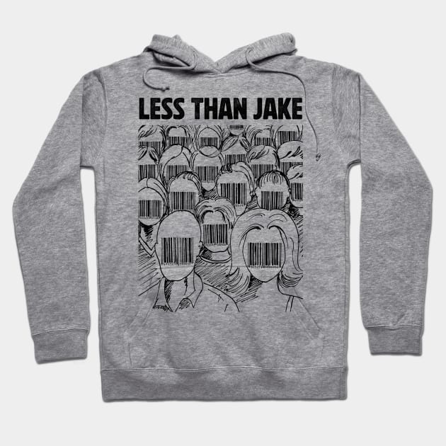 Barcode face Less Than Jake Hoodie by adima